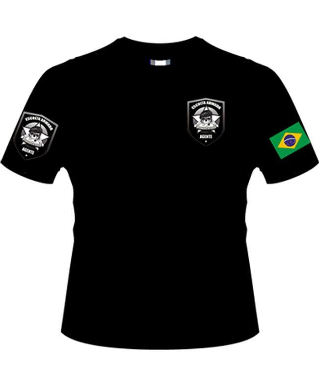 Camisa Escolta Armada Preta - Loja Vigilante QAP