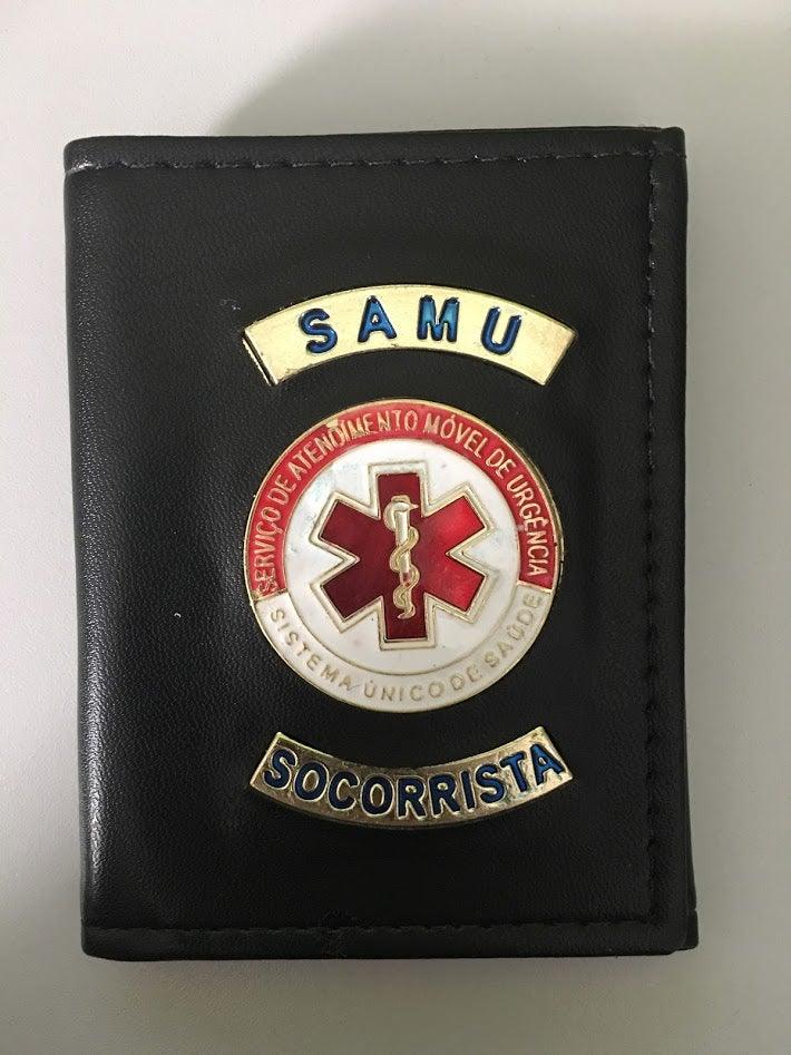 Carteira SAMU personalizada Couro PDAS - Loja Vigilante QAP