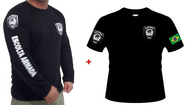 Camisa Manga Longa E Curta Escolta Armada Vigilante Combo - Loja Vigilante QAP