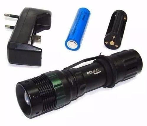 Lanterna Tática Led Police Ultra Potente com strobol impermeável - Loja Vigilante QAP